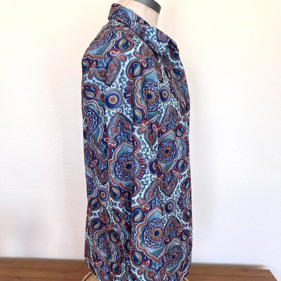 Retro Paisley Abstract Shirt - David Paul New York - Size XLarge - Picture 4 of 8